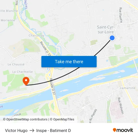 Victor Hugo to Inspe - Batiment D map
