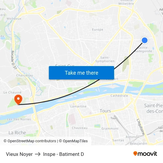 Vieux Noyer to Inspe - Batiment D map