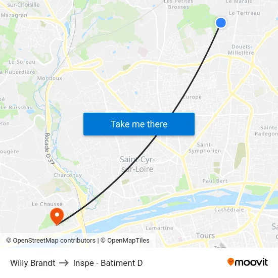 Willy Brandt to Inspe - Batiment D map