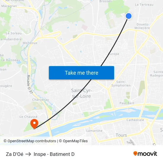 Za D'Oé to Inspe - Batiment D map