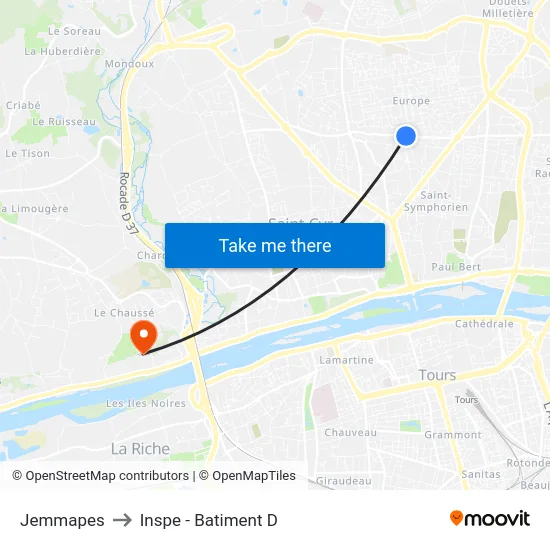 Jemmapes to Inspe - Batiment D map