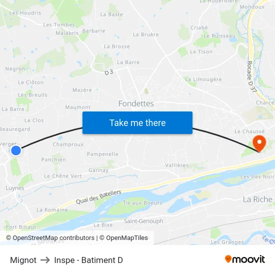 Mignot to Inspe - Batiment D map