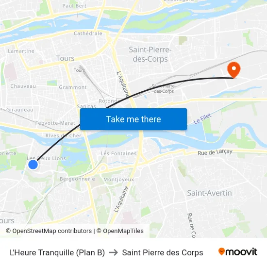 L'Heure Tranquille (Plan B) to Saint Pierre des Corps map