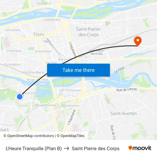 L'Heure Tranquille (Plan B) to Saint Pierre des Corps map
