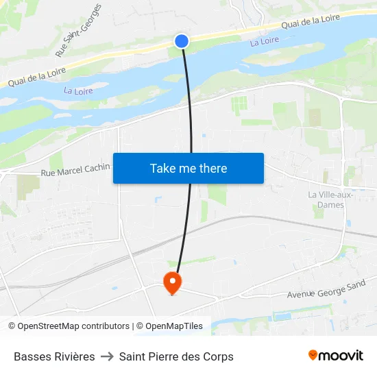 Basses Rivières to Saint Pierre des Corps map