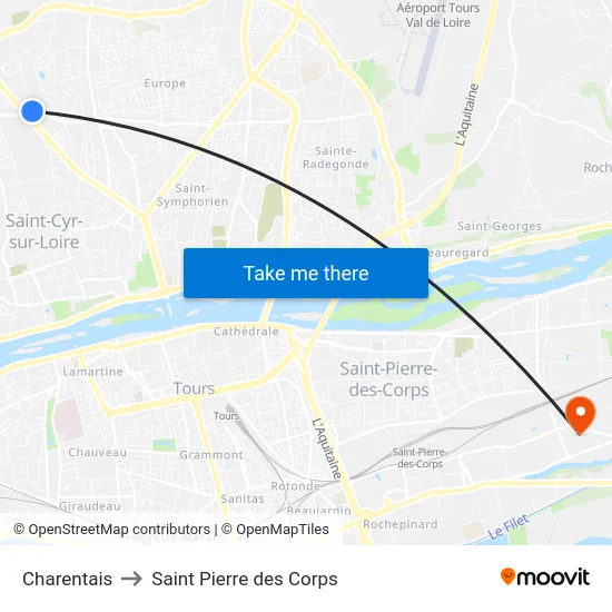 Charentais to Saint Pierre des Corps map