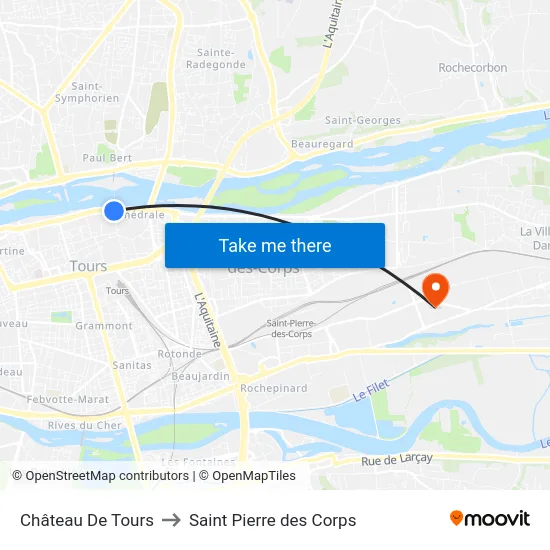 Château De Tours to Saint Pierre des Corps map