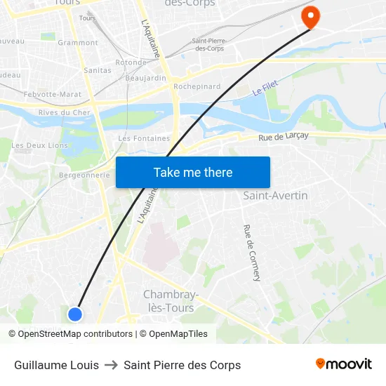 Guillaume Louis to Saint Pierre des Corps map