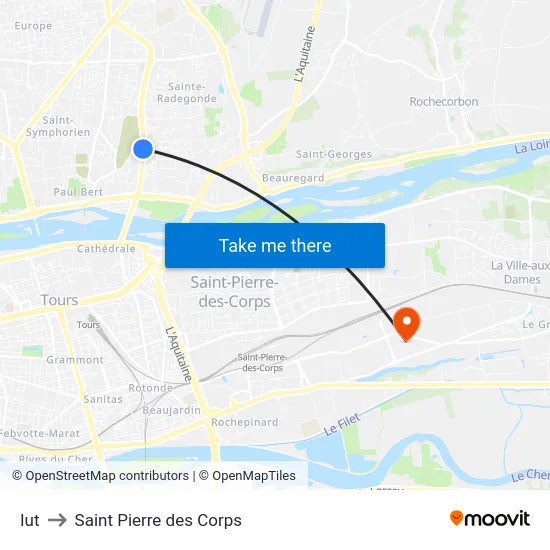 Iut to Saint Pierre des Corps map