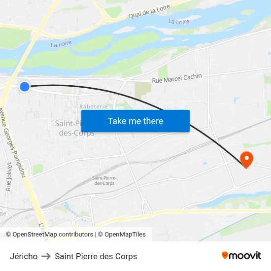 Jéricho to Saint Pierre des Corps map