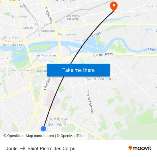 Joule to Saint Pierre des Corps map
