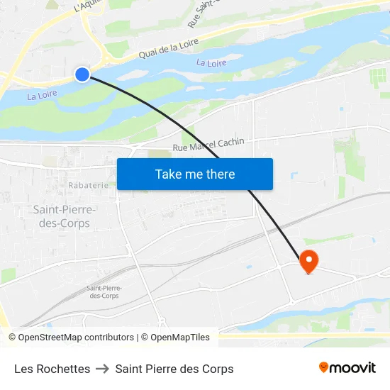 Les Rochettes to Saint Pierre des Corps map