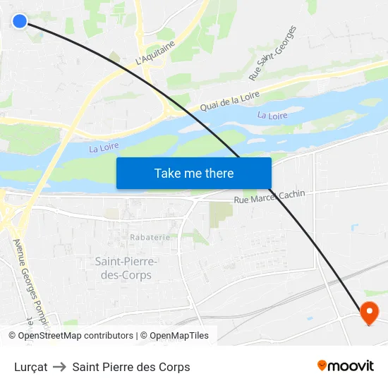 Lurçat to Saint Pierre des Corps map