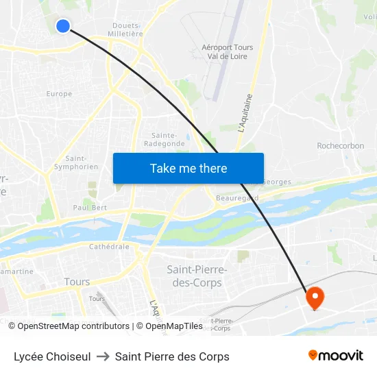 Lycée Choiseul to Saint Pierre des Corps map