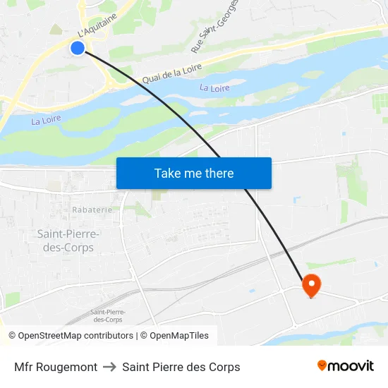 Mfr Rougemont to Saint Pierre des Corps map