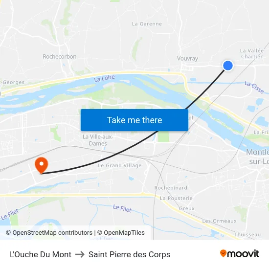 L'Ouche Du Mont to Saint Pierre des Corps map