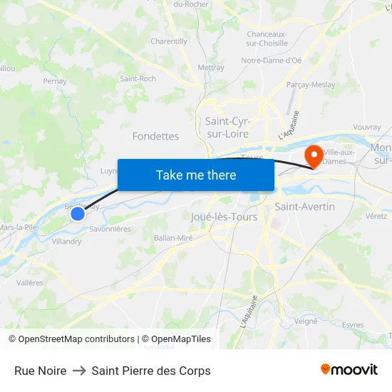 Rue Noire to Saint Pierre des Corps map