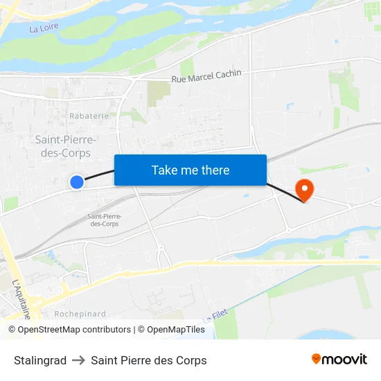 Stalingrad to Saint Pierre des Corps map
