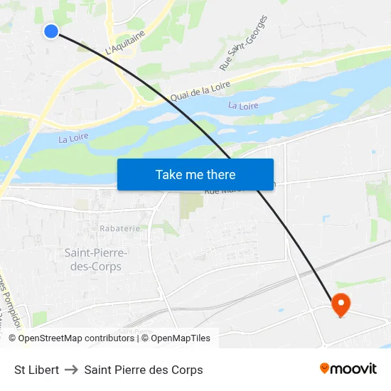 St Libert to Saint Pierre des Corps map