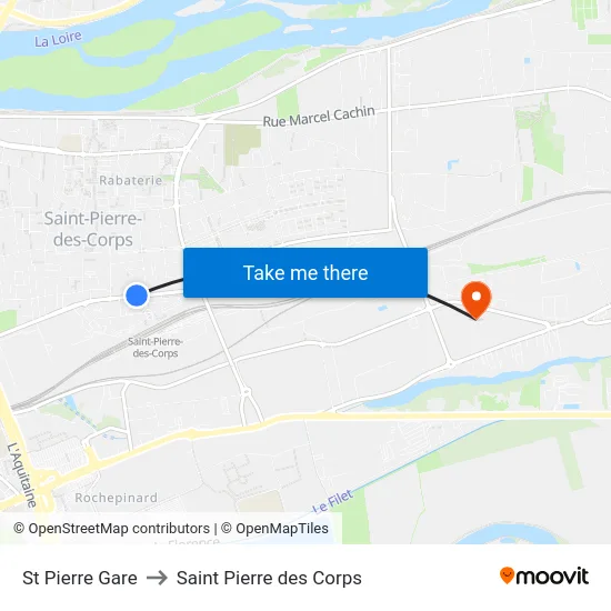 St Pierre Gare to Saint Pierre des Corps map