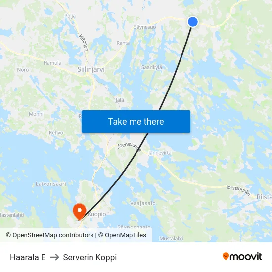 Haarala E to Serverin Koppi map