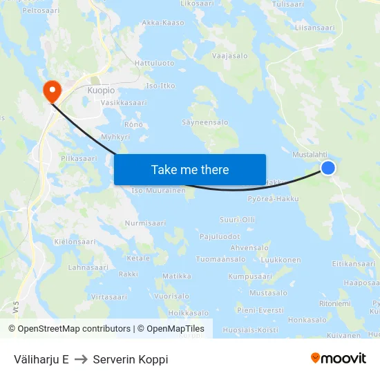 Väliharju E to Serverin Koppi map
