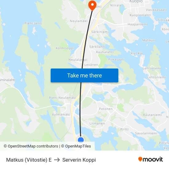Matkus (Viitostie) E to Serverin Koppi map