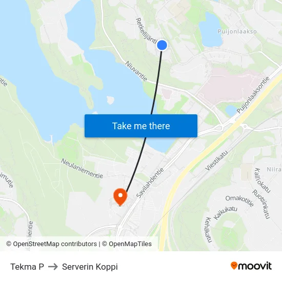 Tekma P to Serverin Koppi map