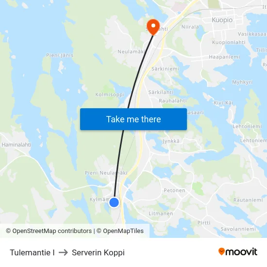 Tulemantie I to Serverin Koppi map