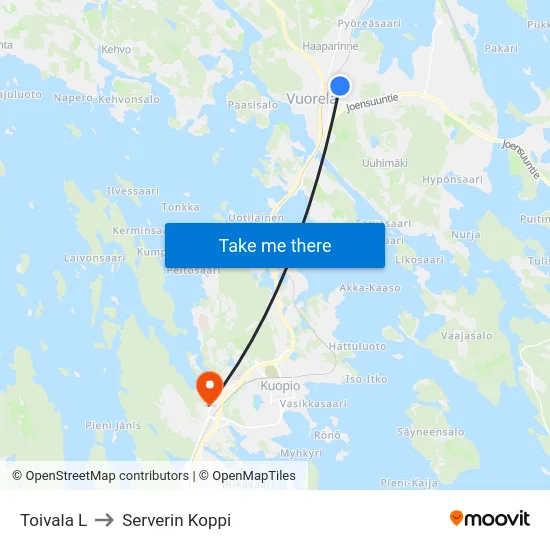 Toivala L to Serverin Koppi map
