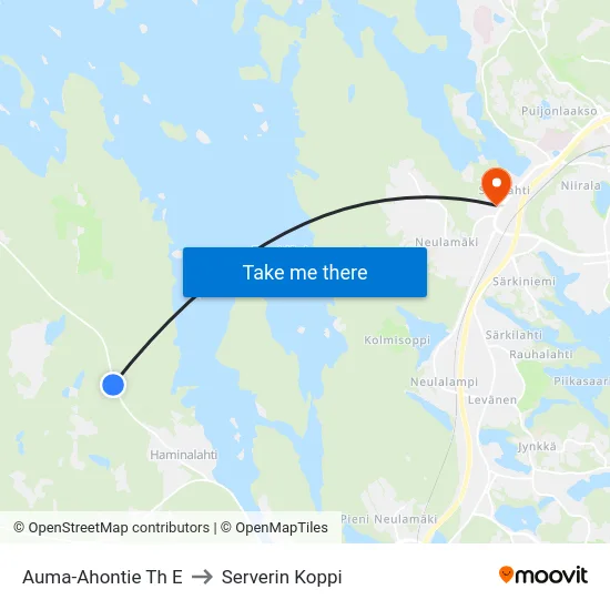 Auma-Ahontie Th E to Serverin Koppi map