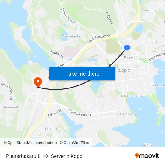 Puutarhakatu L to Serverin Koppi map