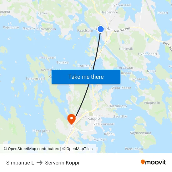 Simpantie L to Serverin Koppi map