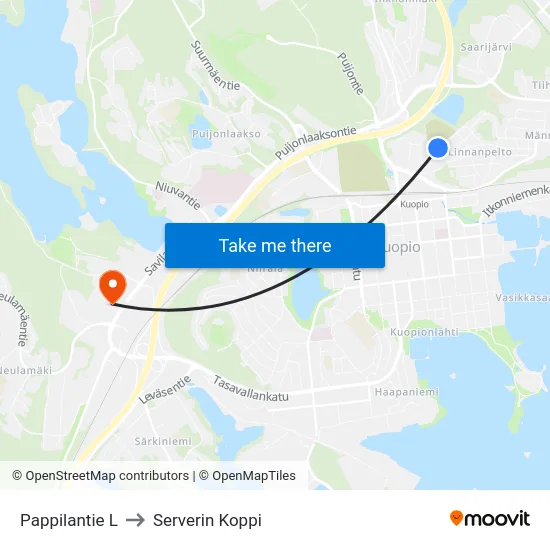 Pappilantie L to Serverin Koppi map