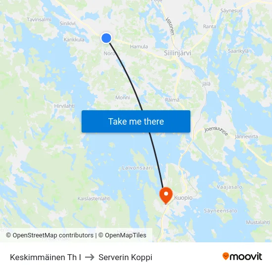 Keskimmäinen Th I to Serverin Koppi map