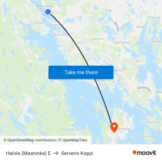 Halola (Maaninka) E to Serverin Koppi map