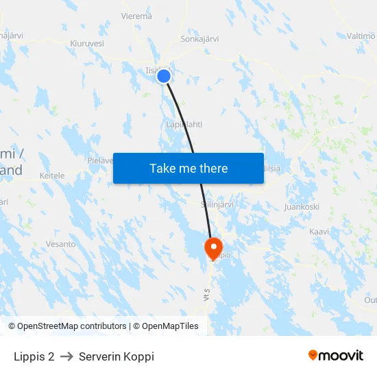 Lippis 2 to Serverin Koppi map