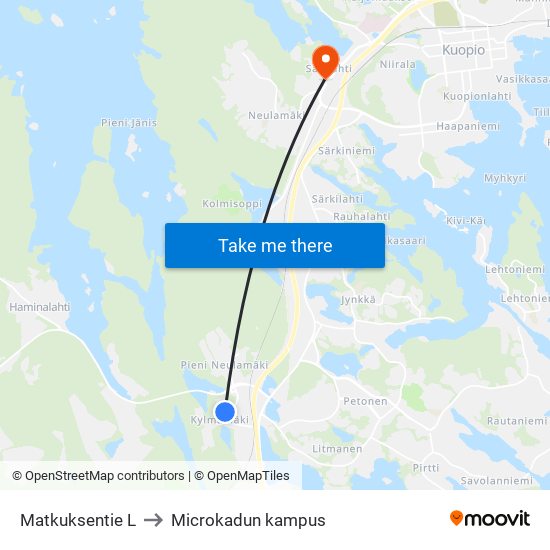 Matkuksentie L to Microkadun kampus map