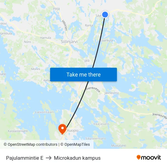 Pajulammintie E to Microkadun kampus map