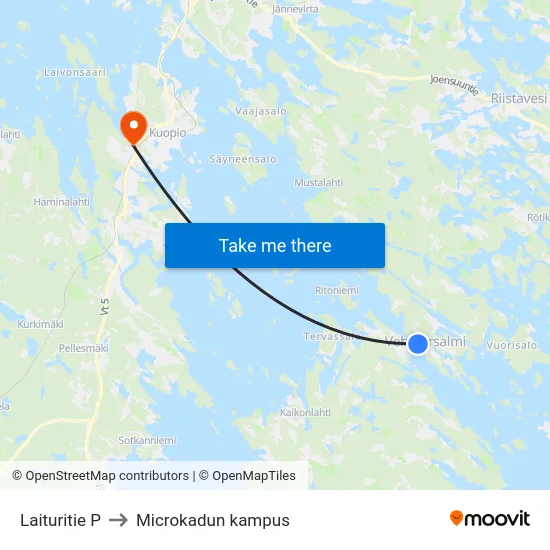 Laituritie P to Microkadun kampus map