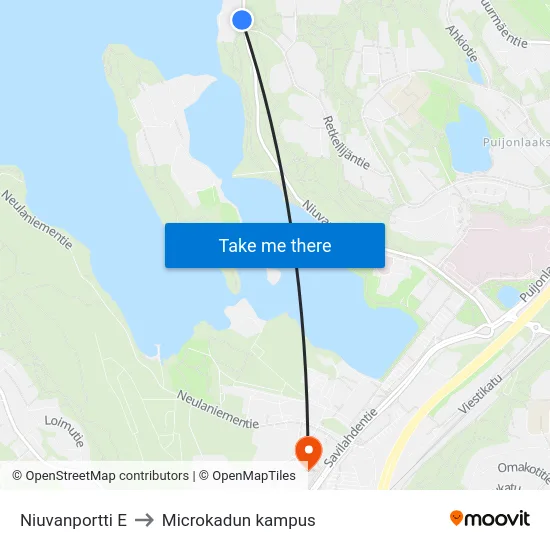 Niuvanportti E to Microkadun kampus map