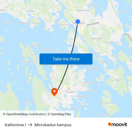 Kalliorinne I to Microkadun kampus map