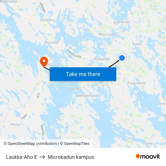 Laukka-Aho  E to Microkadun kampus map