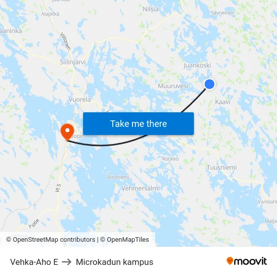 Vehka-Aho  E to Microkadun kampus map