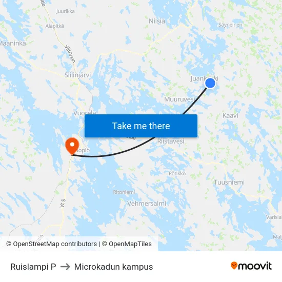 Ruislampi  P to Microkadun kampus map