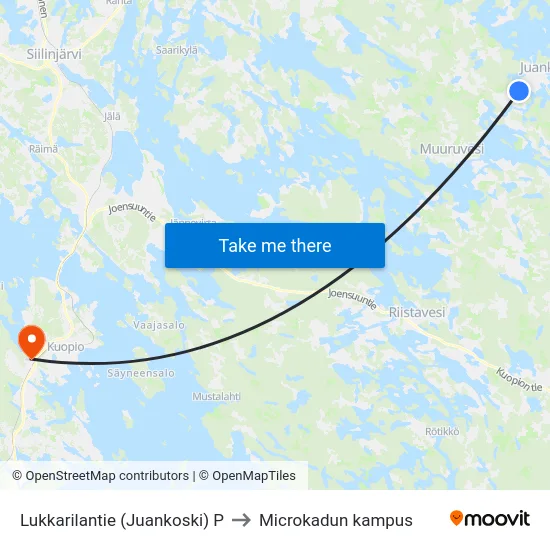Lukkarilantie (Juankoski)  P to Microkadun kampus map