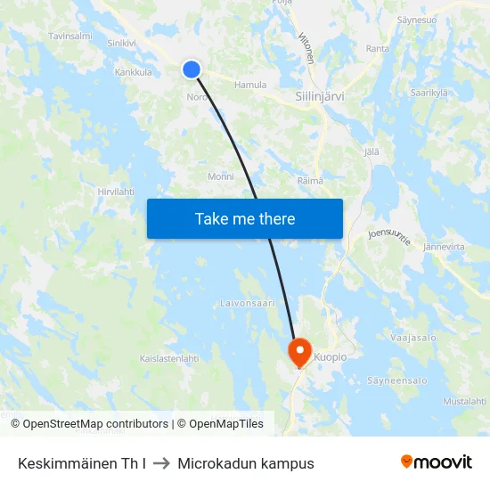 Keskimmäinen Th I to Microkadun kampus map