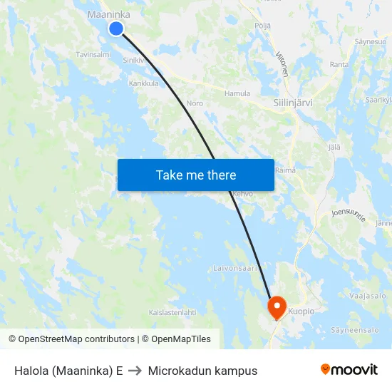 Halola (Maaninka) E to Microkadun kampus map