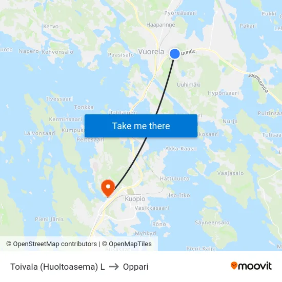 Toivala (Huoltoasema) L to Oppari map