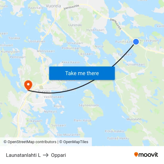 Launatanlahti L to Oppari map